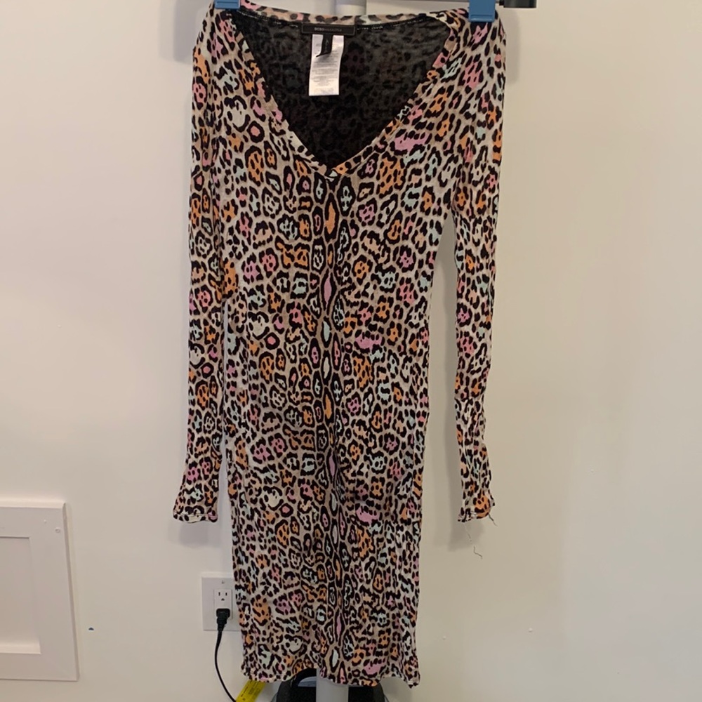 BCBG MAXAZRIA colorful leopard dress